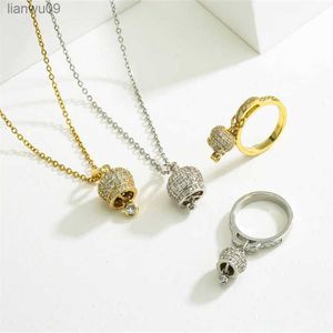 HECHENGBell-Halskette, hübscher süßer kleiner Glockenring, Schmuck, Emaille-Charm-Halskette für Frauen und Mädchen, Großhandel L230704