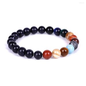 Strand Solar System Bracelet Men Universe Nine Planets Natural Stone Stars Earth Moon Bracelets For Women Fashion Couple Jewelry