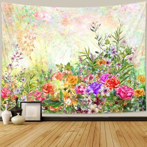 Tapeçarias Bela planta flor tapeçaria quarto tapeçaria boêmio decoração de casa hippie cena colchão mandala sofá cobertor