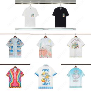 2023夏のメンズポロシャツTシャツ最新のストリートビーチスポーツTシャツランニングカジュアルトレンド印刷パターンレターデザイン短袖ポロシャツ