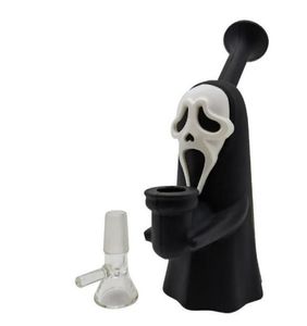 6,3-Zoll-Silikon-Bong-Röhre Faceless Ghost Sprayaway Shisha-Rauchrohr Faceless Dab Rig-Rohr Bong-Rauchzubehör Bohrinsel mit 14-mm-Glasschale