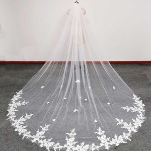 Gioielli per capelli da sposa Real Pos Velo da sposa in pizzo Uno strato lungo 3,5 metri Velo da sposa con pettine 1 livello 3,5 m Velos De Novia Accessori da sposa 230713