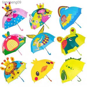 Cute Children Umbrella Animation Creative Cartoon Long-handled 3D Ear Modeling Kids Umbrella For Boys Girls Gift