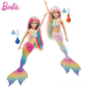 Bambole GTF89 Capelli originali e coda di pesce Scolorimento dell'acqua calda Sirena Principessa Ragazza Regalo migliorare il piacere dei bambini Giocattolo 230712