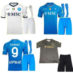 23 24 Napoli Soccer Jerseys Maglia Neapel 2023 2024 Vuxen Kifd Zielinski Anguissa Olivera Kvaratskhelia Men Kids Football Shirt Osimhen Lozano Maillots de Foot