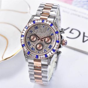 Iced Out Watchs Women Hip Hop Bling Diamond Mens Business Watch Alloy Quartz Fashion Ladies Wristwatch3067