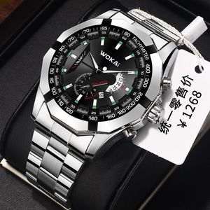 WOKAI Uhr Männer Sport Uhren Edelstahl Band Auto Datum Quarz Armbanduhren Männer Niedrigen Preis Dropshipping Reloj Hombre 2023