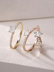 Klaster Pierścienie romantyczne pierścionek zaręczynowy Diamond Real 925 srebrny przyjęcie weselne dla kobiet Bridal Promise Biżuteria