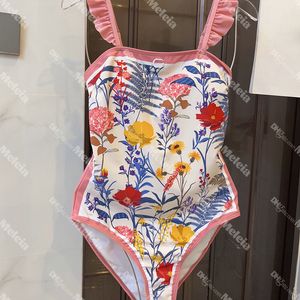 Blommigt tryck badkläder poolfest kvinnor baddräkt hög midja badväskor sexiga strandbaddräkter för dam