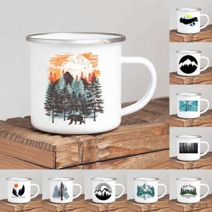 Tasses Forest Camp émail tasse à café aventure ensemble Camping tasse idée cadeau pour campeur feu de camp tasses à l'extérieur en plein air festival voyage R230713