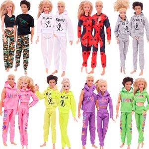 Dolls S Kens kläder 2st Par outfit sportkläder hjälte kamouflage kostym dagliga casual wear accessoarer dock 230713