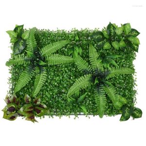 Fiori decorativi Muro verde artificiale 16x24in Grandi pannelli verdi Siepe Sfondo Erba Sfondo Decor con protezione UV per