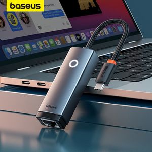 Network Adapters Baseus USB C to Ethernet Adapter Aluminum Gigabit for Laptop Pro 1000 100Mbps Lan RJ45 Card 230712