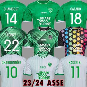 Maillot asse 2023 2024 as Saints Etienne MoviEder Soccer Bouteique Des Verts 23 24 Krasso Wadji Cafaro Charbonnier Kit Shirts Third Equipment