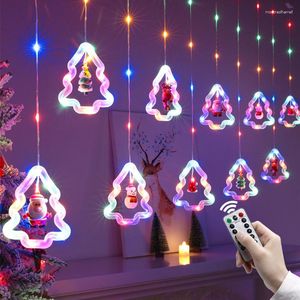 Corde per tende a LED Luci a stringa Decorazioni natalizie Telecomando USB Festività Matrimonio Fata Ghirlanda per camera da letto Casa all'aperto