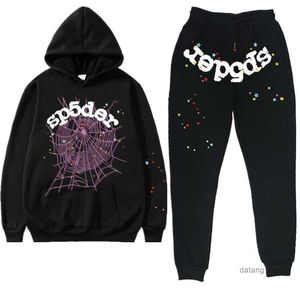 SP5DER HOUDIE HERS TRACKSUITS 555555 HOUDIE Women Tracksuit Spider Web Printing Sports Suit Pants and Sportswear Y2K Streetwear Young Thug Pullover Set 3 1VGR