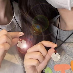 Kolye Kolyeler Simpik Bulutlar Güvenlik Kilidi Taş Taş Niş Tasarım Kız Öğrenci El Yapımı Dokuma Halat Sevgilisi Crystal