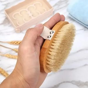 New Body Brush Natural Boar Bristle Organic Dry Skin Body Brush Bamboo Wet Back Shower Brushes Exfoliating Bathing Brush FY3787 ss1230