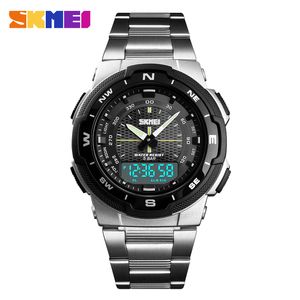 Skmei Men Watch Fashion Quartz Sports Watches Stainable Steel Strap Men Watch Top Brand Luxury Business Водонепроницаемые запястья часы
