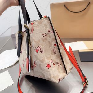 Сумка для дизайнерской сумки женский торговый кожаный плечо -звездный отпечаток