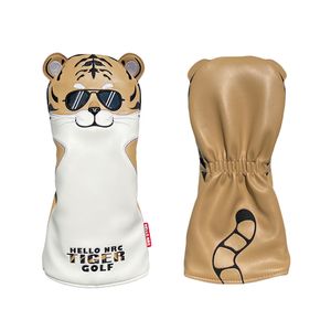 Other Golf Products Golf Headcover For Driver Fairway Hybrid PU Leather Waterproof Tiger Golf Wood Cover Soft Durable Golf Club Covers Number Tag 230712