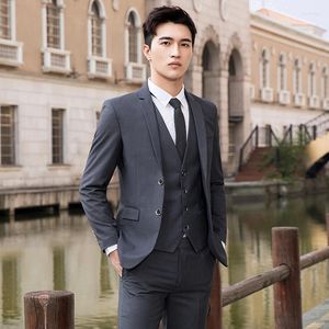 Männer Anzüge Jacke Hose Kostüm Homme Frühling Herbst Anzug Männer Koreanische Dünne Professionelle Zwei Stück Sets Hochzeit Mann Kleider