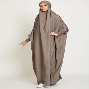 Roupas étnicas muçulmanas mulheres jilbab vestido de oração de uma peça com capuz abaya manga islâmica dubai saudita manto preto turco mod277h