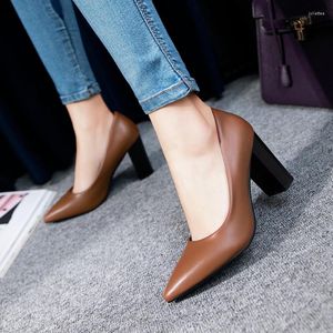 Sapatos sociais 2023 femininos com bomba 8,5 cm couro sintético combinando com dedo do pé pontudo moda plataforma sem salto casual casamento tamanho 34-43