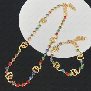 Роскошные дизайнерские ювелирные украшения браслеты дизайнер для женщин -дизайнерский колье красочные алмазные браслеты и жемчужные ожерелья для свадебных подарков без коробки