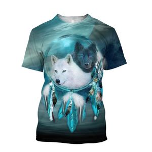 Hip Hop Sportwear Punk Casual Outono Homens Cool Print The Avatar The Animal Wolf 3d T-shirt