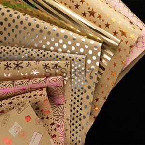 Presentförpackning 50x70 cm DIY Bronzing Gift Wrapping Paper Boutique Gift Craft Paper Present Box Floral Flower Packaging Wrapping Paper Kraft Paper X0712