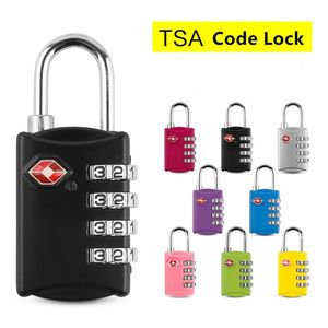 TSA-godkänd multifunktion 4-siffrig kombinationslås TSA309, slitstark svart reseslås för lage resväskor