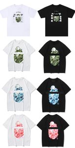 Summer Mens T-shirts Designer Mens Ape Streetwear Tees Camouflage Painted Letter Shark Men Women Tees T-shirts Luxury Brand T-shirts Couples Top Clothing Pullover