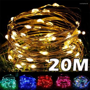 Corde 20M Luci a LED Stringa di filo di rame USB Ghirlanda Illuminazione fata per la decorazione della festa di nozze di Natale