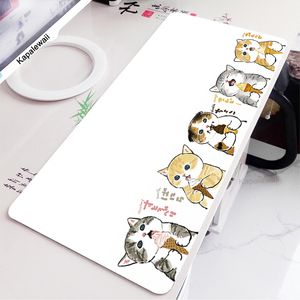 White Cat Large Computer Anime Mouse Pad Dimensioni 80X30cm 100x50cm MousePad Laptop Desk Keyboard Pad Tappetino da tavolo per giocare al tappeto