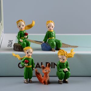 Resin Little Prince Fox Home decoration cake baking table top living room crafts