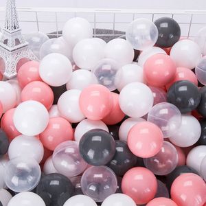 Baby Rail 100pcs/lot Eco-Friendly Pink White Soft Plastic Water Pool Ocean Wave Ball Baby Funny Toys Stress Air Ball Outdoor Fun Sports 230712