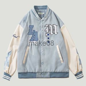 Jaquetas masculinas Hip Hop Furry Bee Letras Bordadas Jaqueta de Beisebol Moda Masculina Harajuku Casual Solta Bomber Varsity Jaquetas Moda Unissex J230713