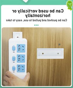 1/2 peças fixador de soquete montado na parede suporte de soquete adesivo poderoso autoadesivo sem furos plugue fixador cabo organizador de fios racks