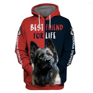 Herrtröjor tyska herde hundar hoodie 3d tryckt för män/kvinnor älskar hund harajuku mode djur huvtröja casual jacka pullover