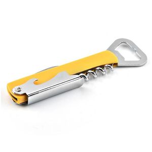 Öppnare 4 i 1 MTI Funktion Bottle Opener Non Slip Handle Wine Beer Knife Pltap Double Hinged Corkscrew DBC Drop Delivery Home Garde Dhkwa