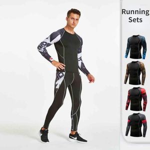 Herrspårar som kör Set Gym Jogging Thermo Underwear XXXL Second Skin Compression Fitness Manlig Dry Tray Suit