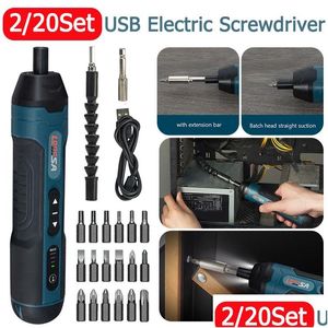 Screwdrivers Cordless Electric Screwdriver Rechargeable 1300Mah Lithium Battery Mini Drill 36V Power Tools Set Household Maintenance Dhblq