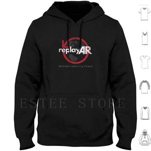 Herren Hoodies Vintage Distressed On Black Long Sleeve Augmented Reality Huddy History Social Ar Technology Startup