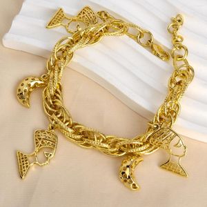 Charm Bracelets Diana Baby Gold Color And Moon Copper For Women High Quality Engagement Gift Fashion Jewelry Wholesale Retail