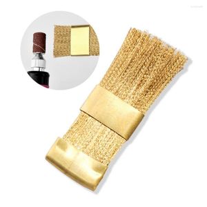 Kits de arte para unhas 1 peça broca de fio de cobre dourado escova de limpeza ferramentas portáteis fresa para manicure acessórios de limpeza de rebarbas