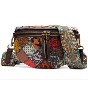 Waist Bags Fashion Bohemia Bag for Women Genuine Leather Packs Female Cowhide Crossbody Womens Fanny Shoulder 230713