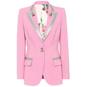 2024 European and American new fashion rose button small Blazer high-quality women's clothing