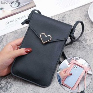 Universal PU Leather Cell Phone Bag Shoulder Pocket Wallet Pouch Case Neck Strap for Samsung S10 for IPhone 12 11 Huawei P30 V20 L230619