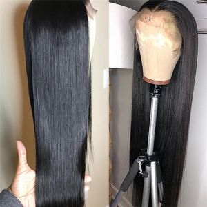 HD Lace Frontal Frontal 13x6 الدانتيل الجبهة شعر الشعر الباروكات البرازيلية 26 بوصة مستقيمة الدانتيل الشفافة الشفافة